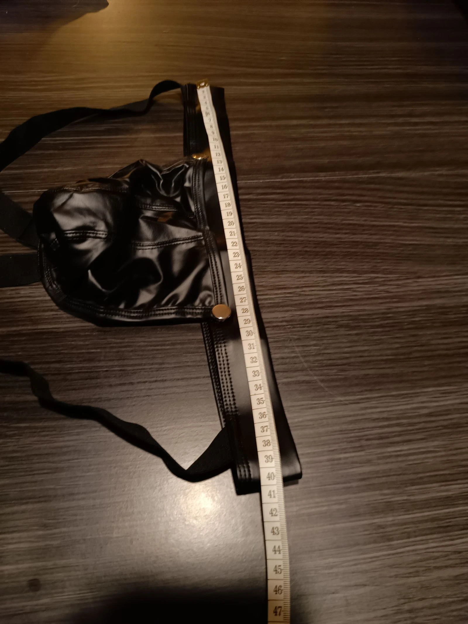 Zwarte lederlook herenjockstrap – photo 5